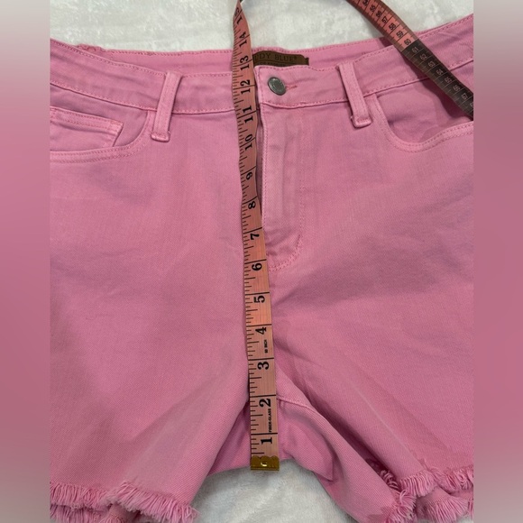 Pink Judy Blue Full Size High Waist Fray Hem Denim Shorts - Picture 6 of 14